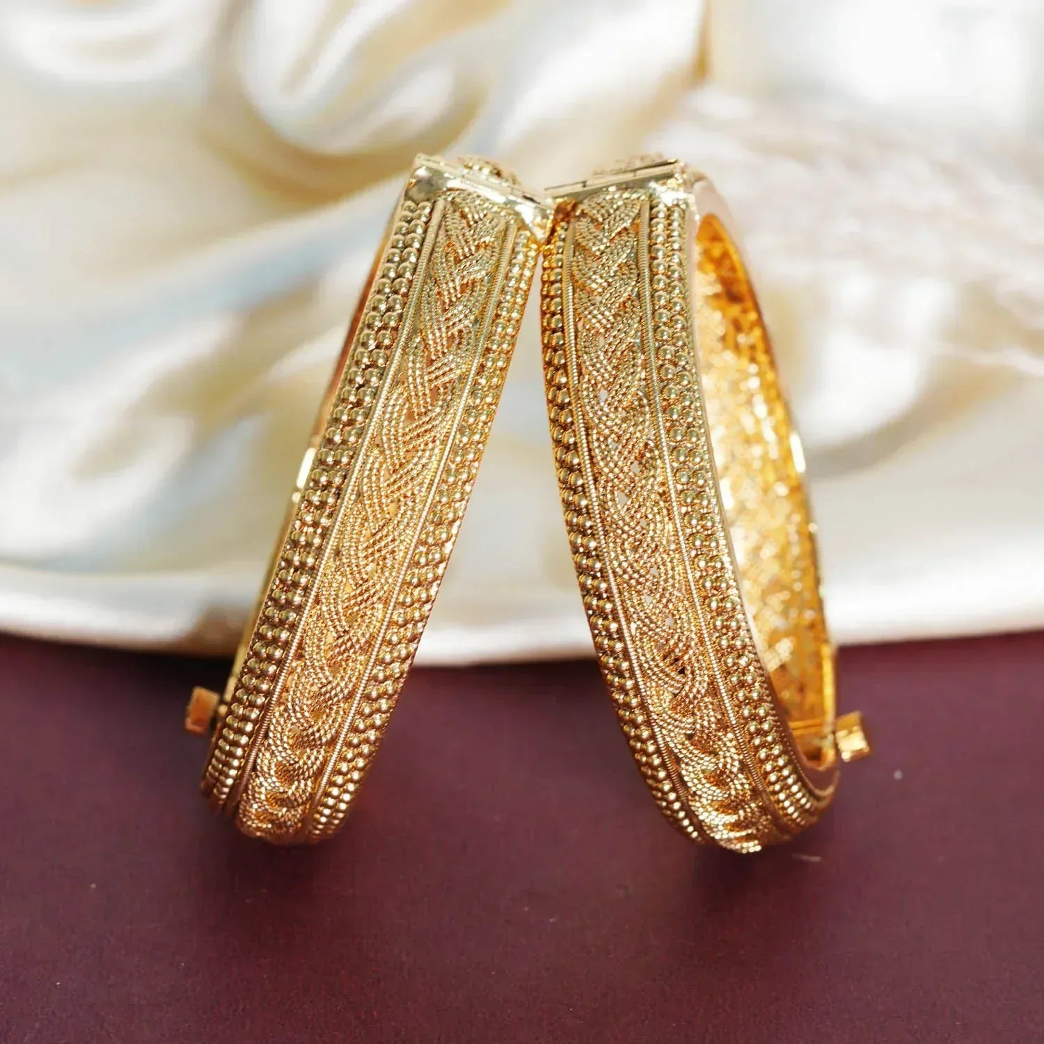 Antique Look Brass Kada for Women & Girl | Handcraft Bracelet Perfect for Party & Daily wear - The Golden Cascade
